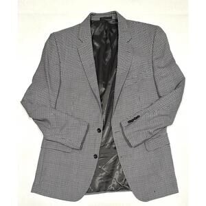 Kenneth Cole Blazer Men's Wool Gray Check Pattern Blazer Suit Jacket 44L